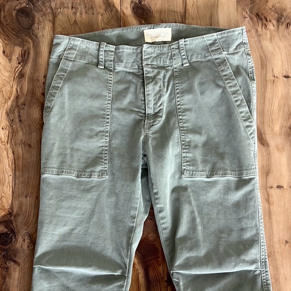 Nili Lotan Cropped Military Pant- Olive Green
